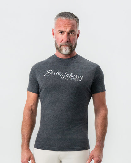 State & Liberty Logo T-Shirt - Charcoal