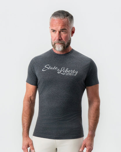 State & Liberty Logo T-Shirt - Charcoal