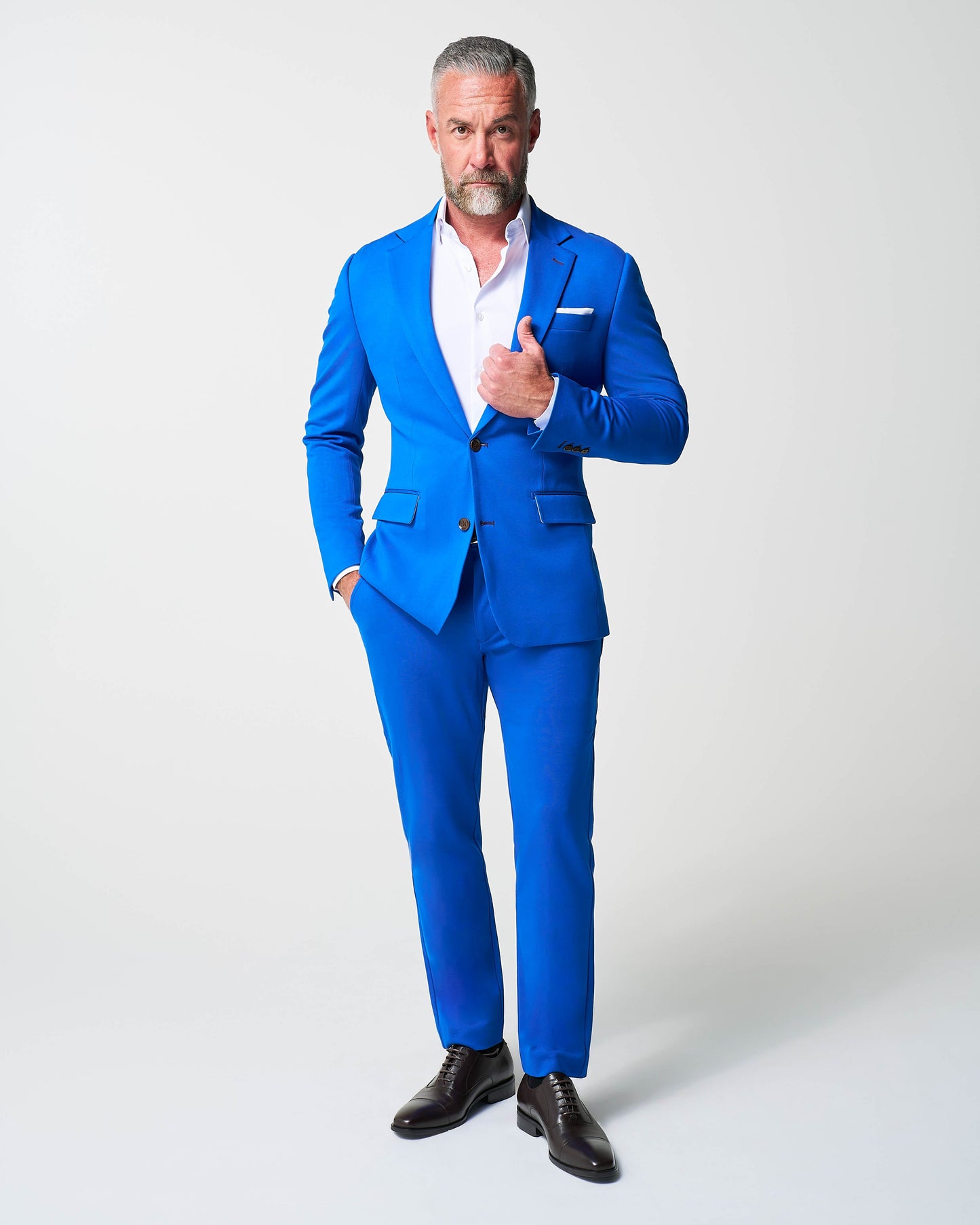 State & Liberty Athletic Fit Stretch Suit Pants - Solid Royal Blue
