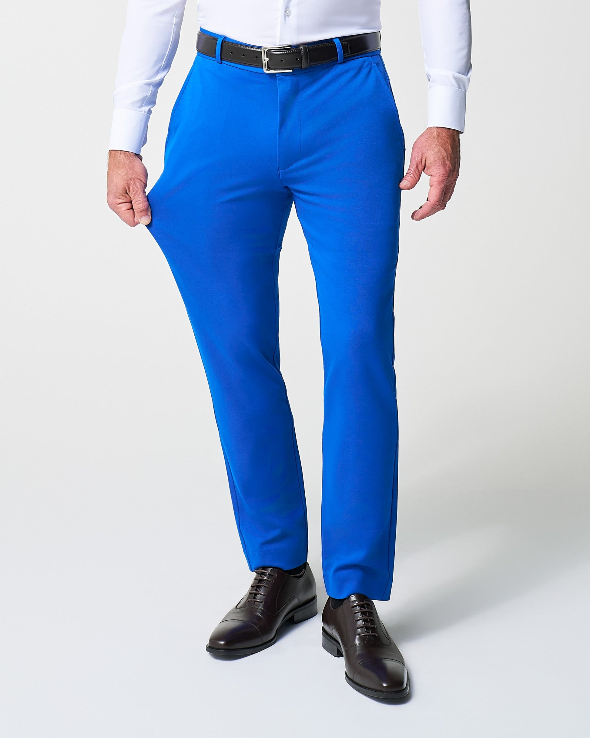 State & Liberty Athletic Fit Stretch Suit Pants - Solid Royal Blue