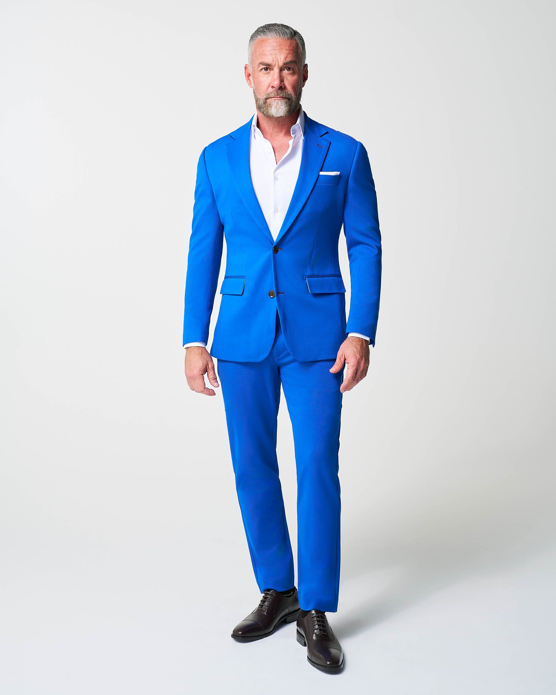 State & Liberty Athletic Fit Stretch Suit Pants - Solid Royal Blue