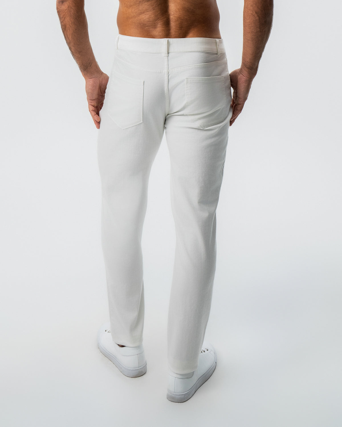 State & Liberty Performance Cotton Twill 5 Pocket Pant - White