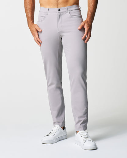 State & Liberty Athletic Fit Stretch Tech Chino - Light Grey