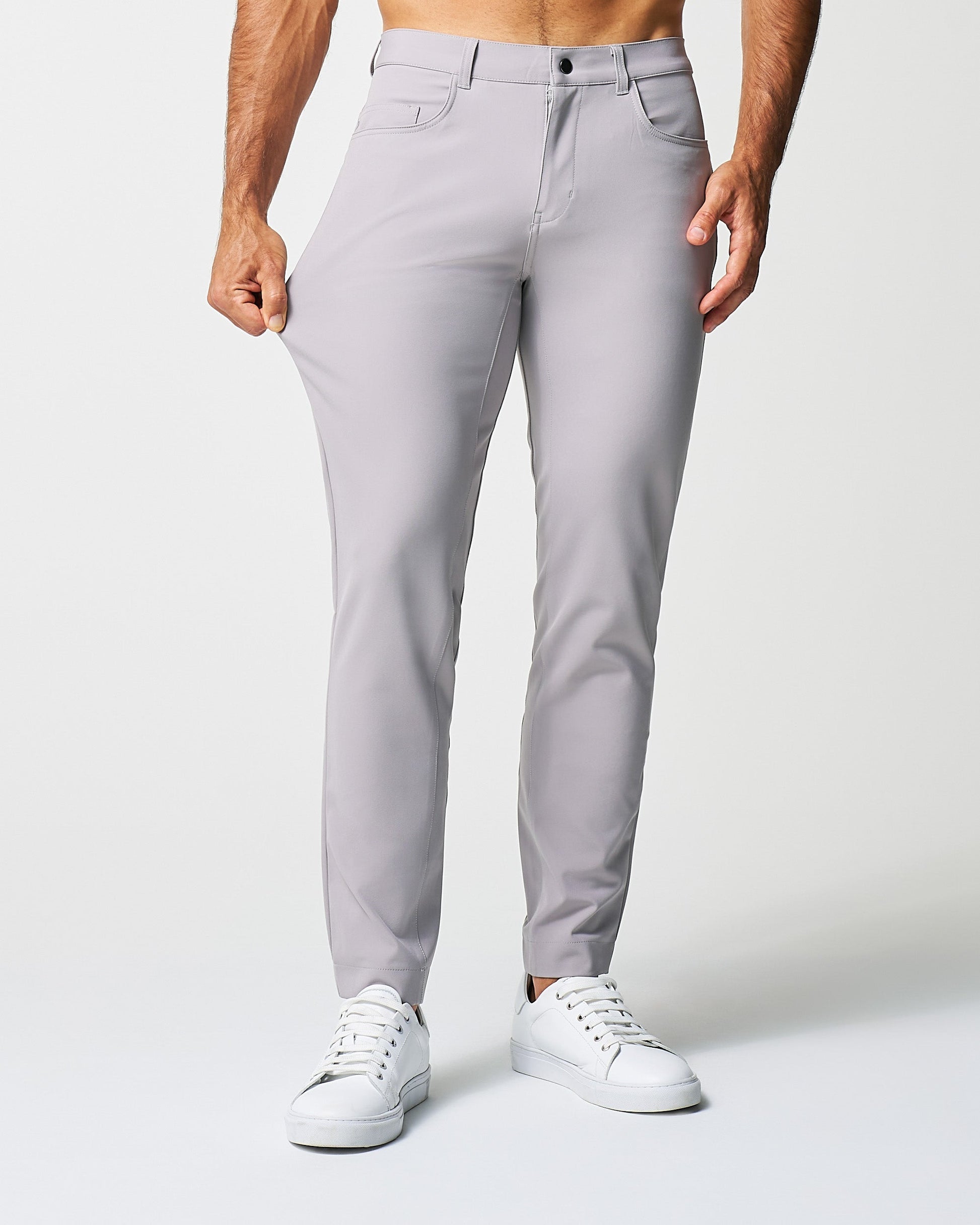 State & Liberty Athletic Fit Stretch Tech Chino - Light Grey