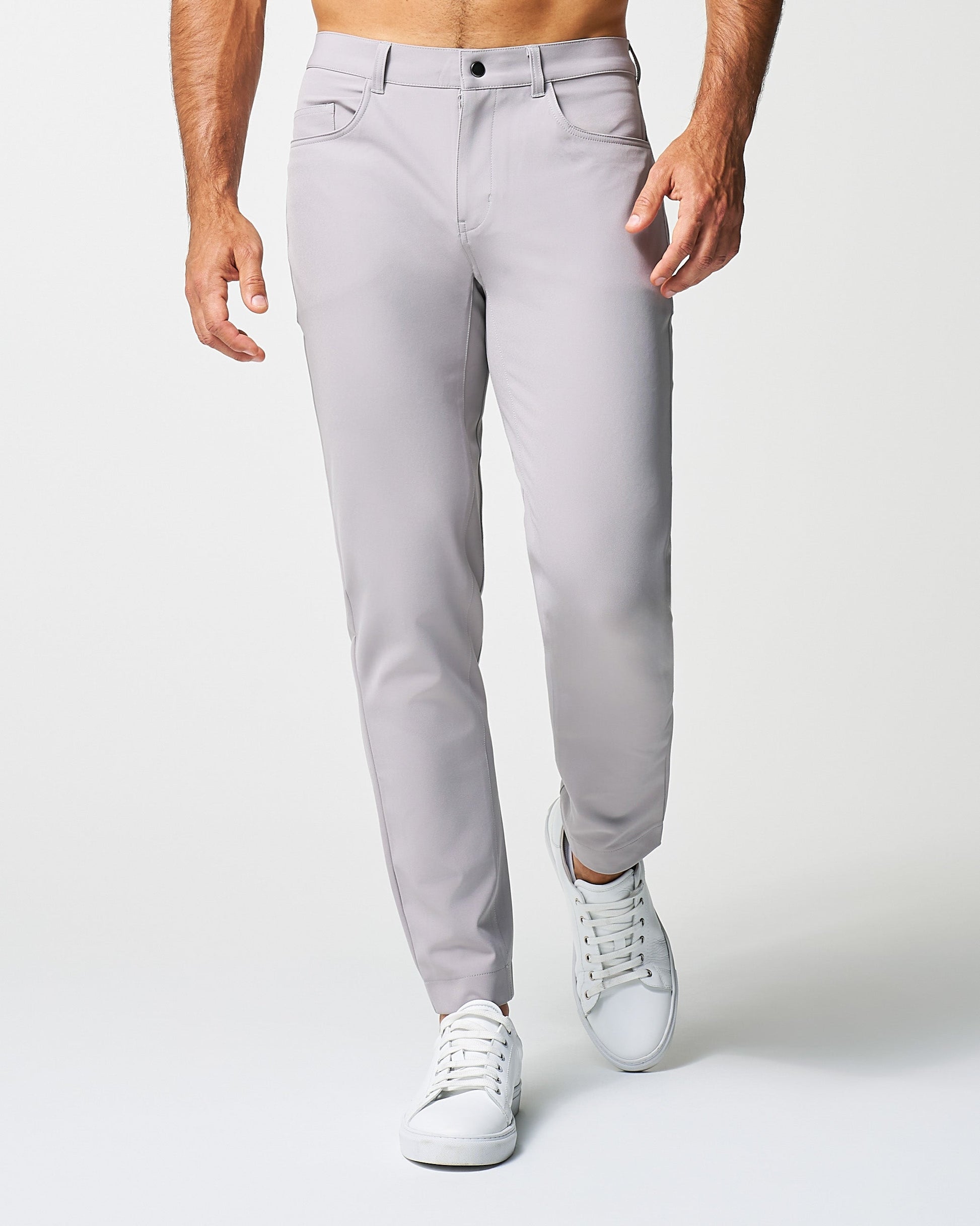 State & Liberty Athletic Fit Stretch Tech Chino - Light Grey