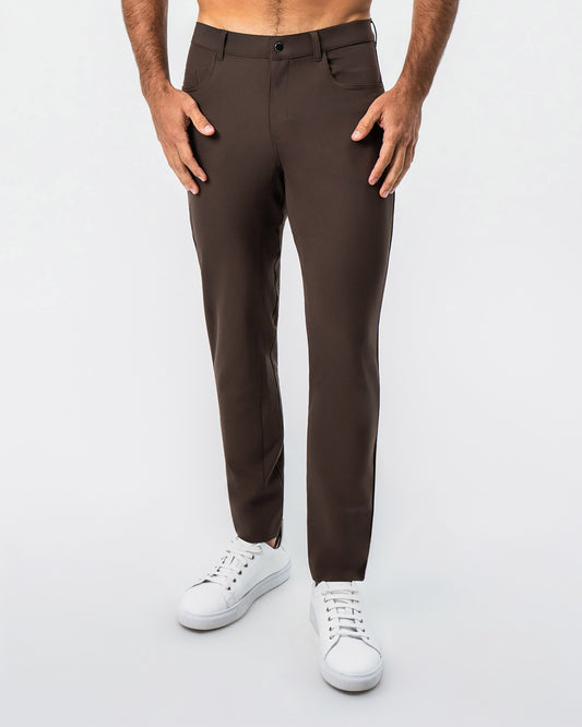 State & Liberty Athletic Fit Stretch Tech Chino - Brown