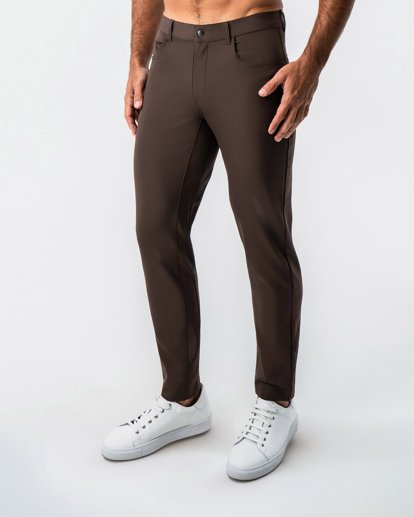 State & Liberty Athletic Fit Stretch Tech Chino - Brown