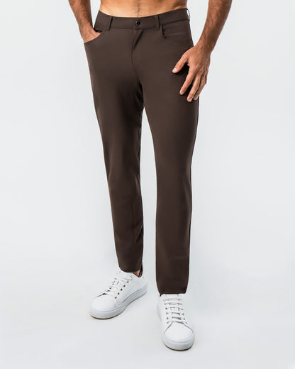 State & Liberty Athletic Fit Stretch Tech Chino - Brown