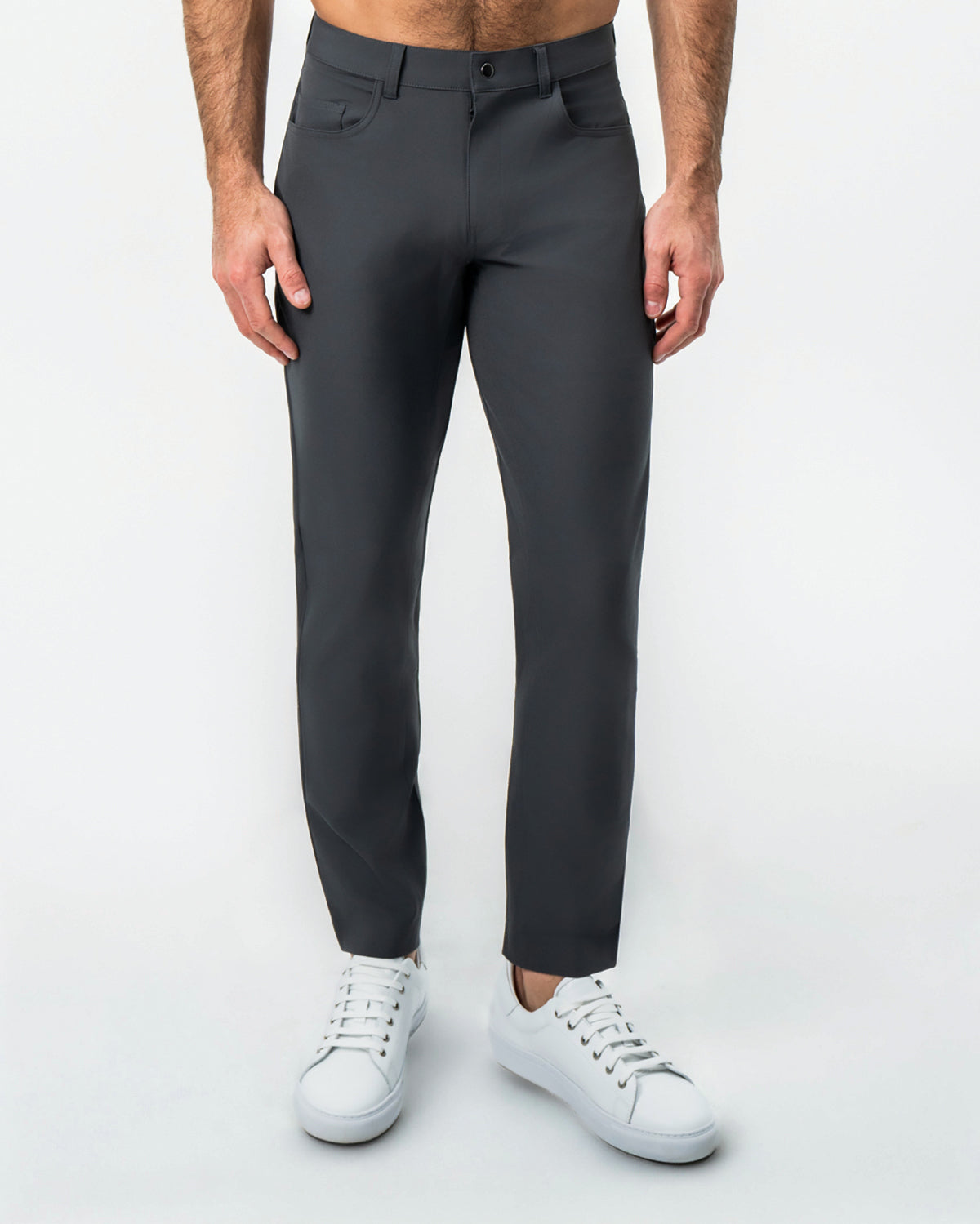 State & Liberty Athletic Fit Stretch Tech Chino - Charcoal