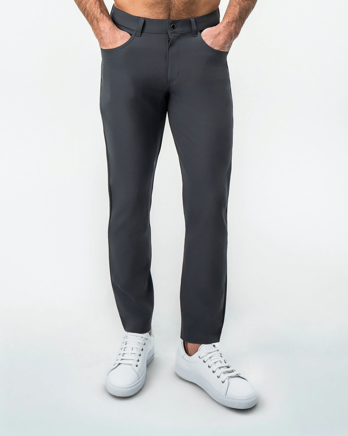 State & Liberty Athletic Fit Stretch Tech Chino - Charcoal