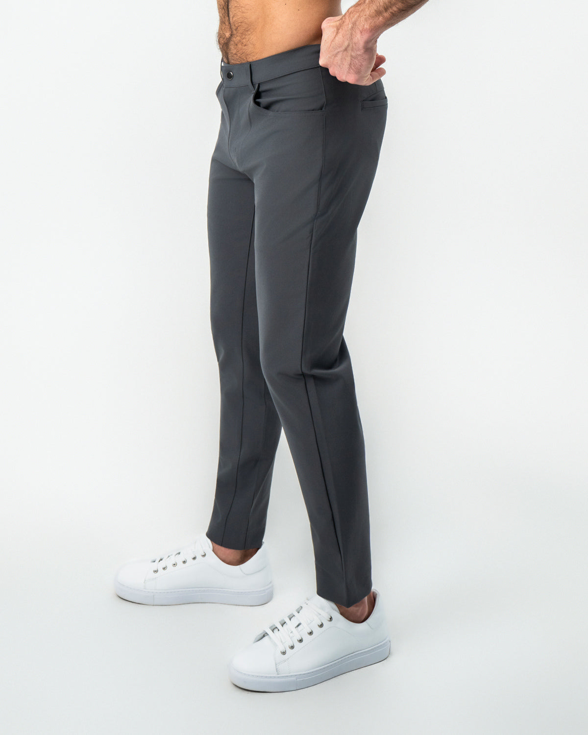 State & Liberty Athletic Fit Stretch Tech Chino - Charcoal