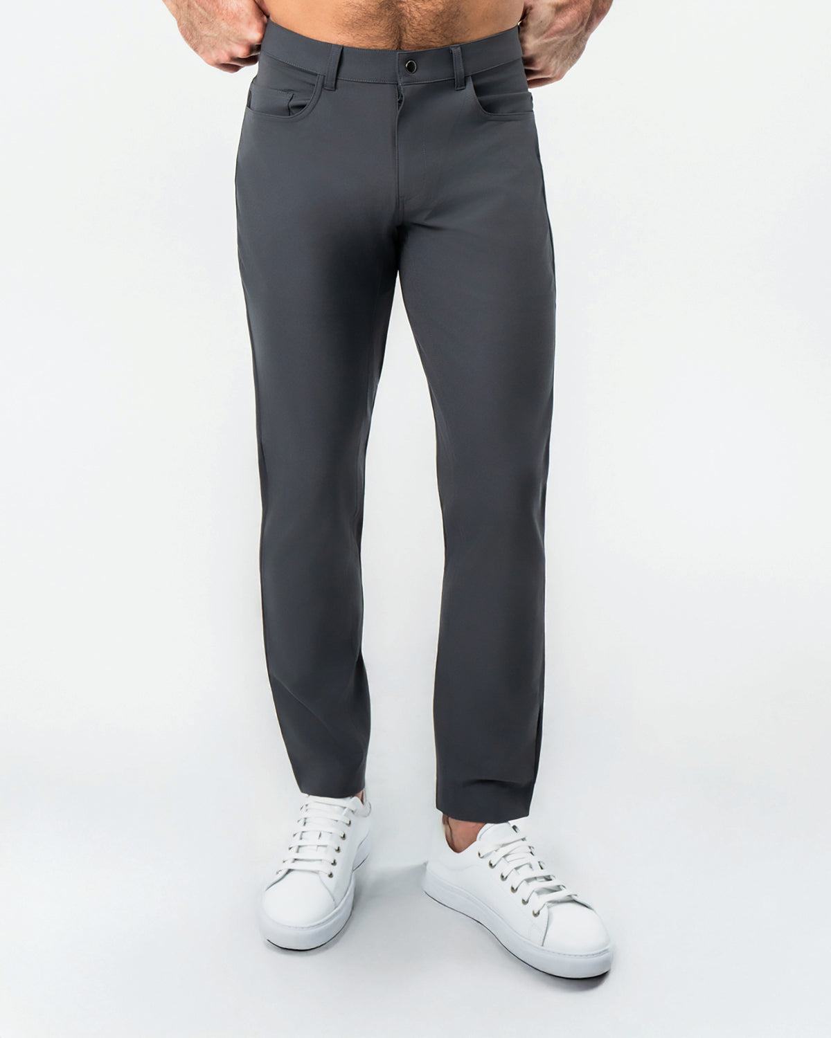 State & Liberty Athletic Fit Stretch Tech Chino - Charcoal