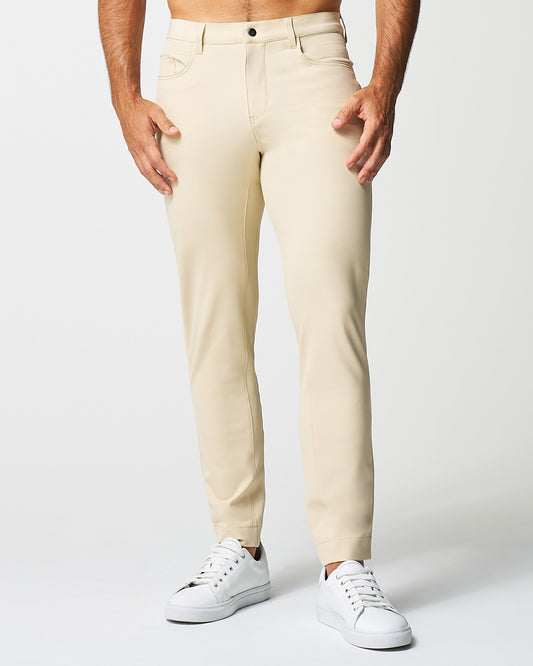 State & Liberty Athletic Fit Stretch Tech Chino - Mid Khaki