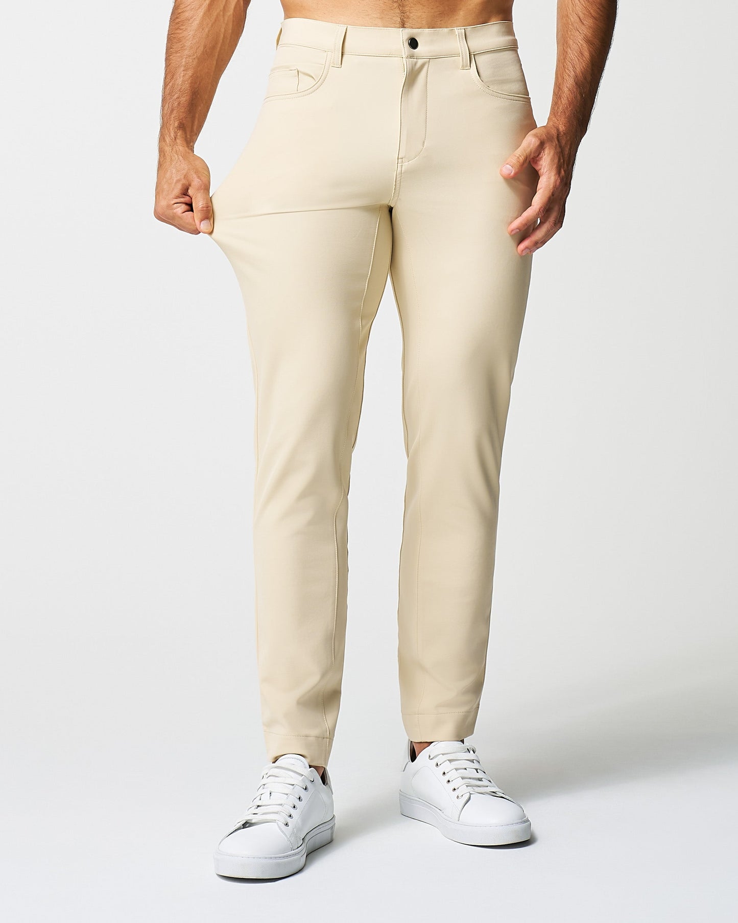 State & Liberty Athletic Fit Stretch Tech Chino - Mid Khaki