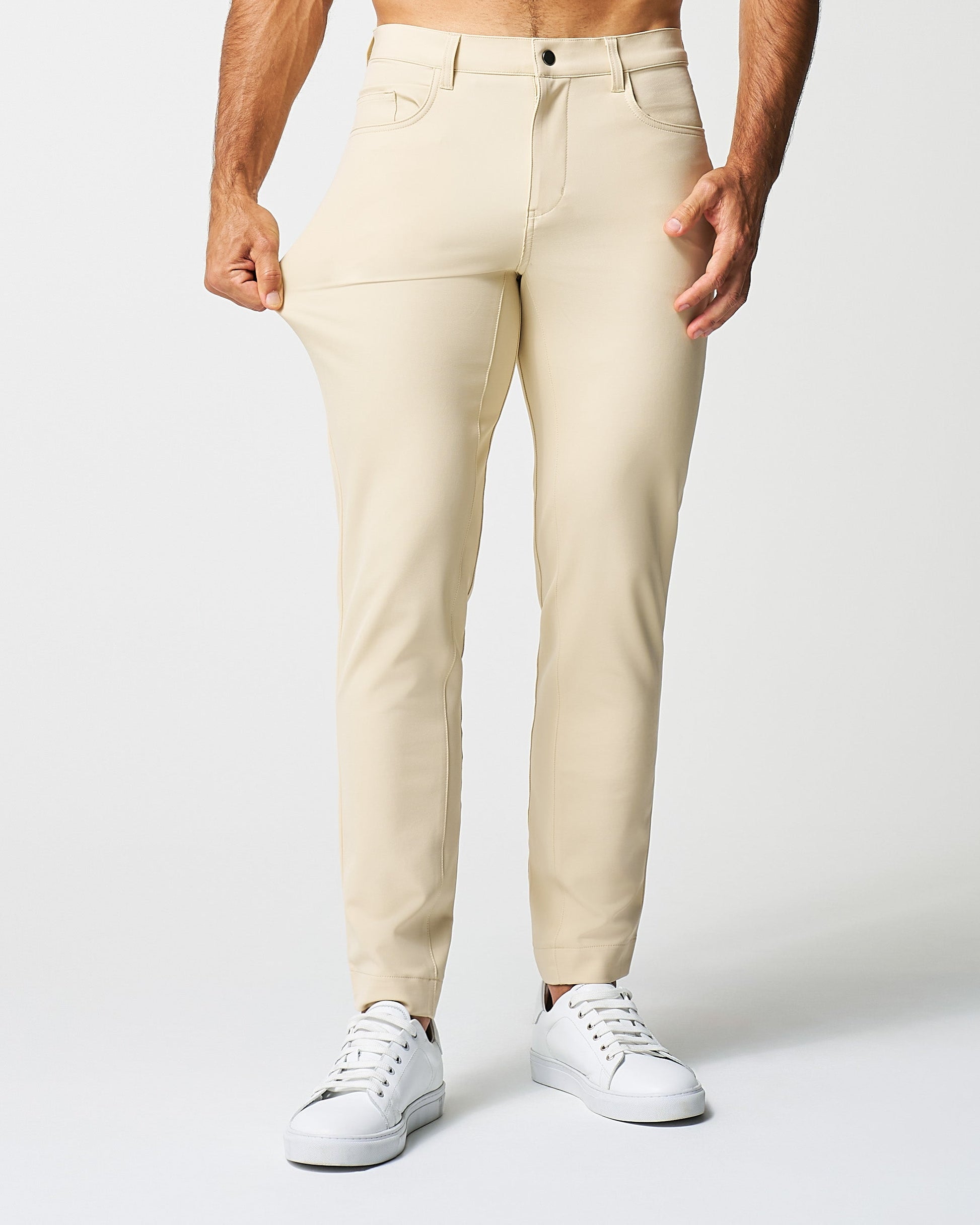 State & Liberty Athletic Fit Stretch Tech Chino - Mid Khaki