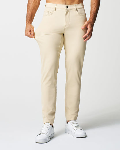 State & Liberty Athletic Fit Stretch Tech Chino - Mid Khaki