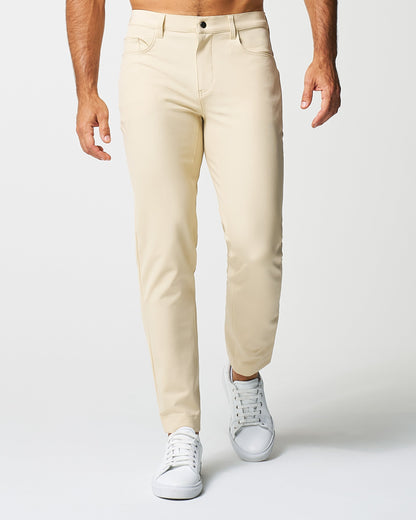 State & Liberty Athletic Fit Stretch Tech Chino - Mid Khaki