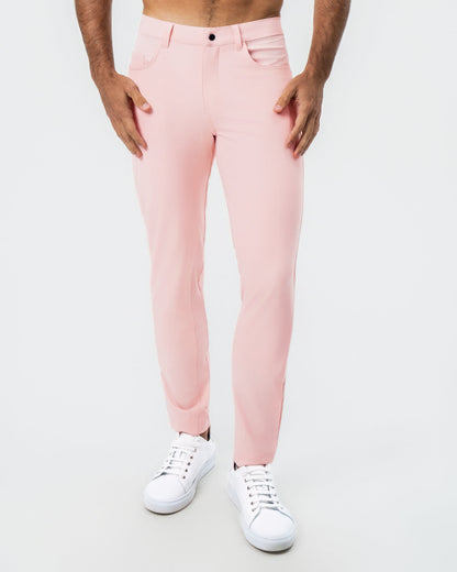 State & Liberty Athletic Fit Stretch Tech Chino - Coral Pink