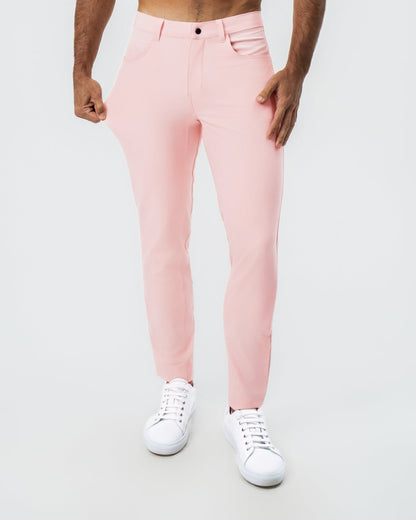 State & Liberty Athletic Fit Stretch Tech Chino - Coral Pink