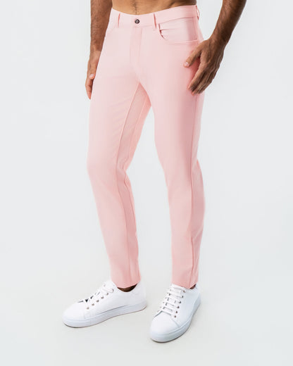 State & Liberty Athletic Fit Stretch Tech Chino - Coral Pink
