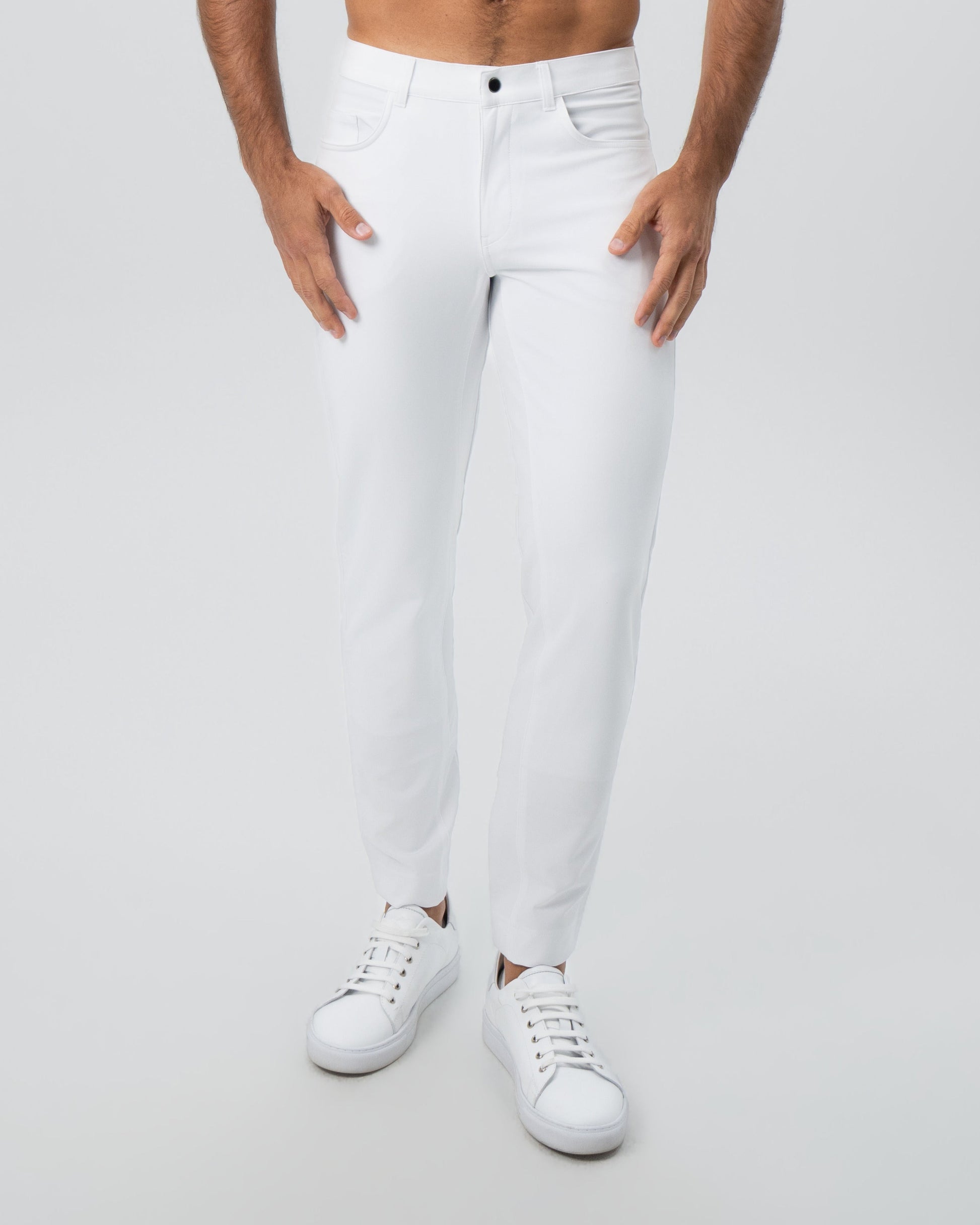 State & Liberty Athletic Fit Stretch Tech Chino - White
