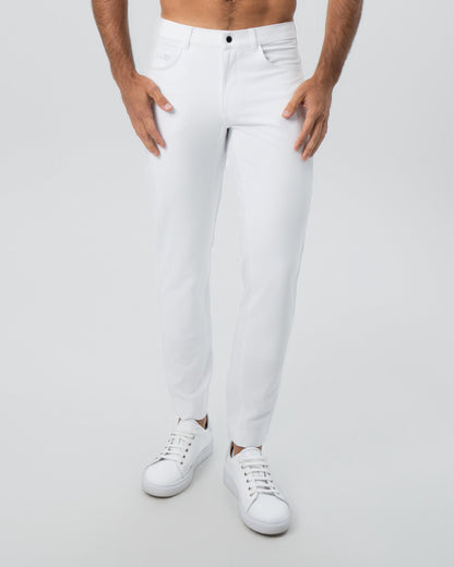 State & Liberty Athletic Fit Stretch Tech Chino - White