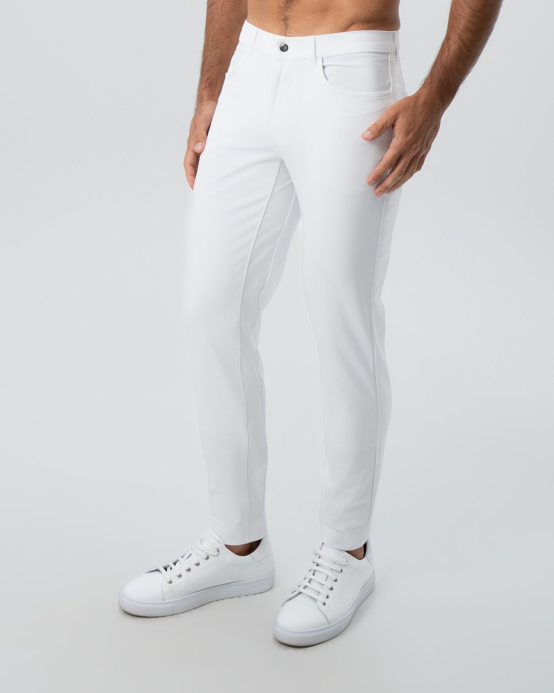 State & Liberty Athletic Fit Stretch Tech Chino - White