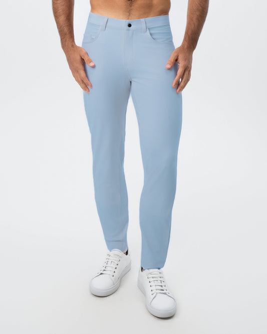 State & Liberty Athletic Fit Stretch Tech Chino - Light Blue