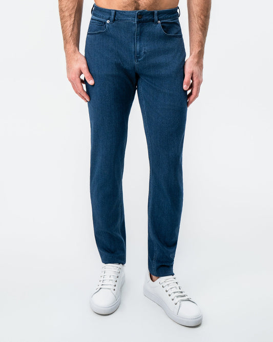 State & Liberty Athletic Fit Stretch Jeans - Mid Blue