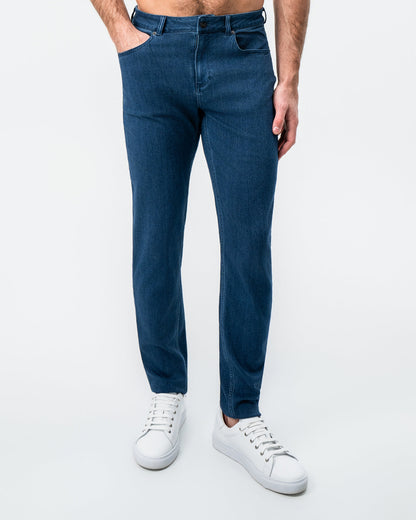 State & Liberty Athletic Fit Stretch Jeans - Mid Blue