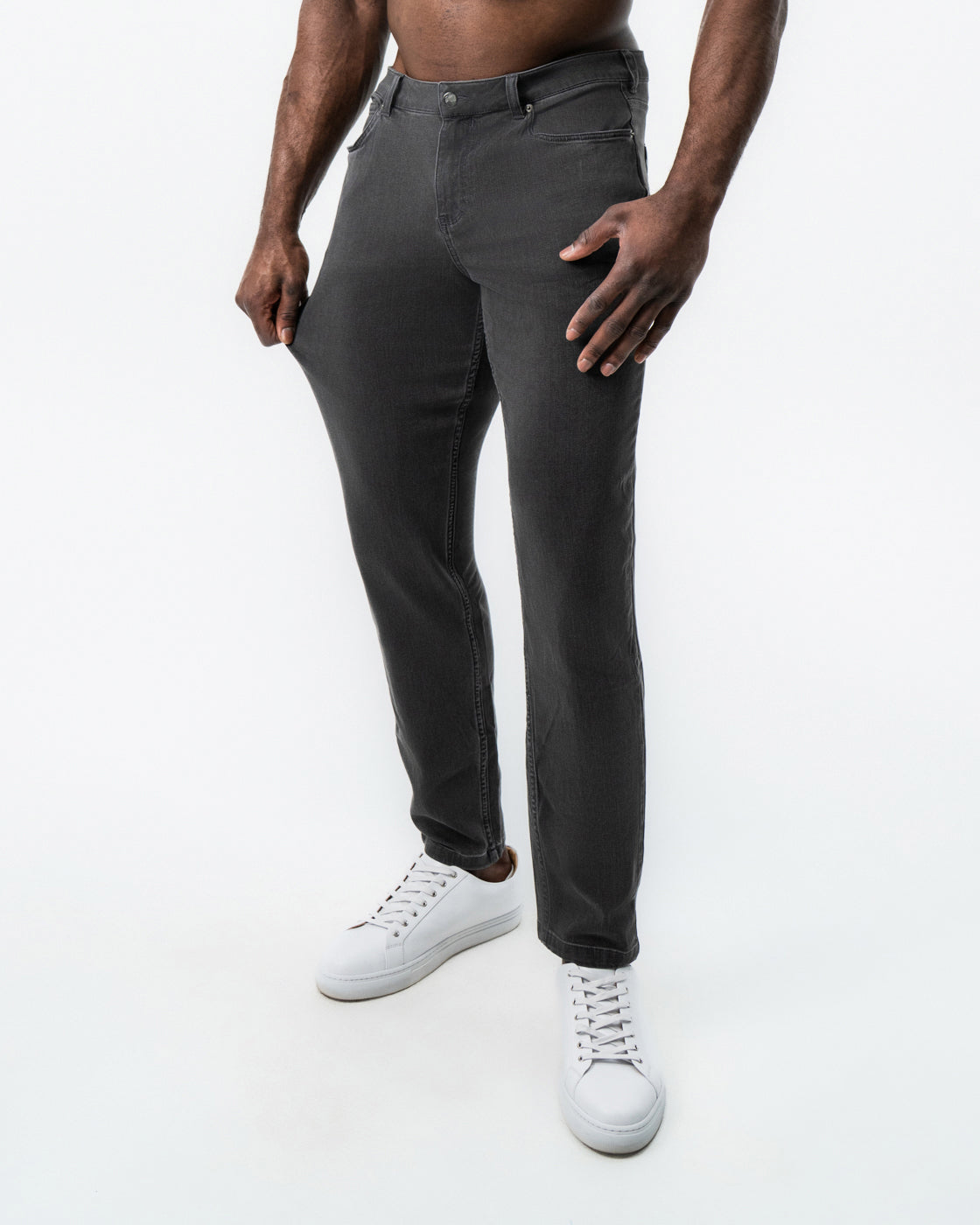 State & Liberty Athletic Fit Stretch Jeans - Charcoal