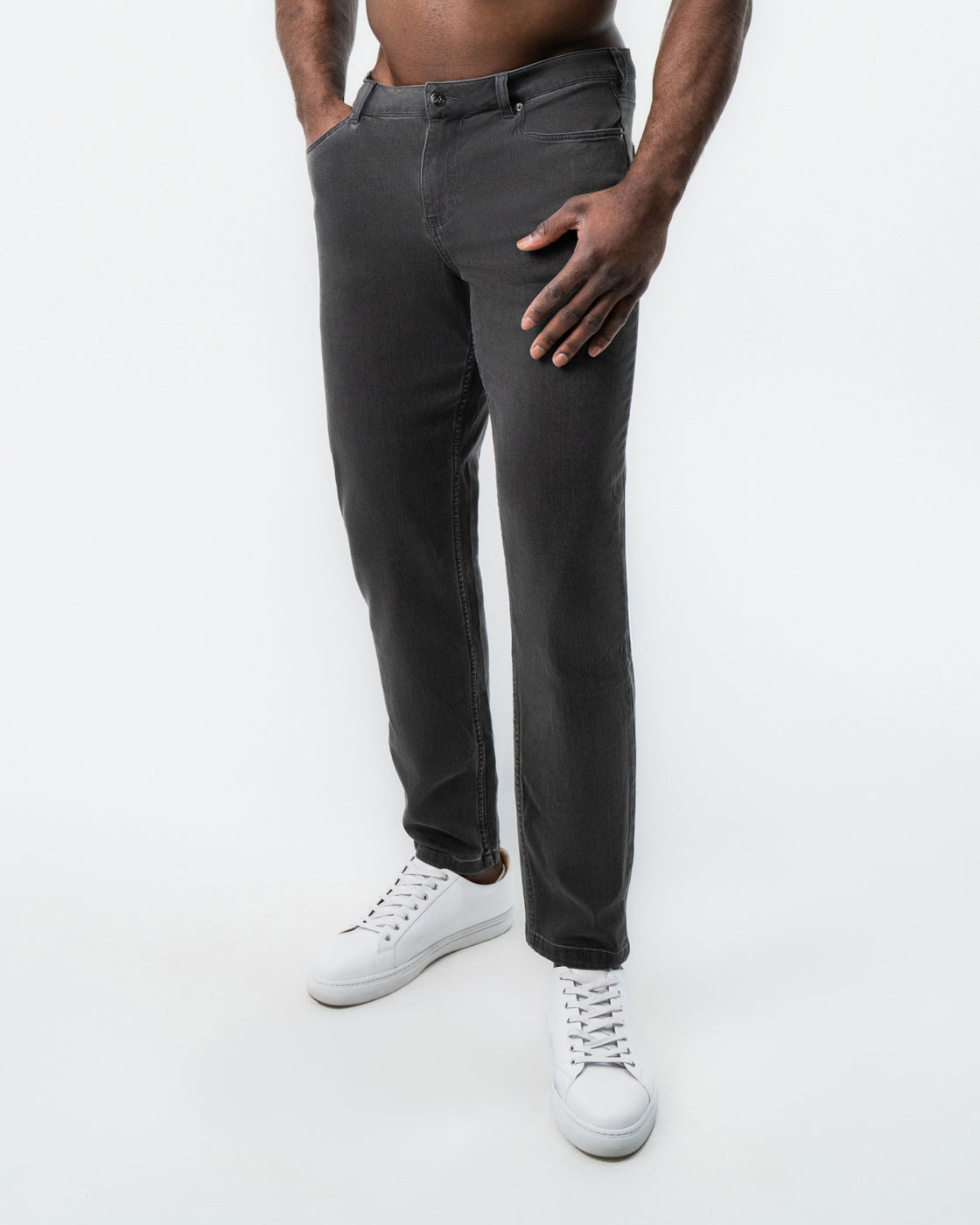 State & Liberty Athletic Fit Stretch Jeans - Charcoal