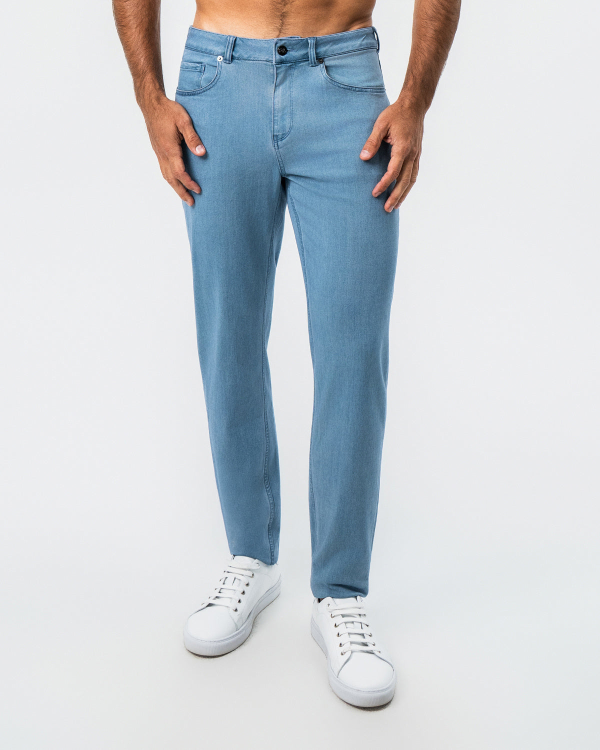 State & Liberty Athletic Fit Stretch Jeans - Light Blue