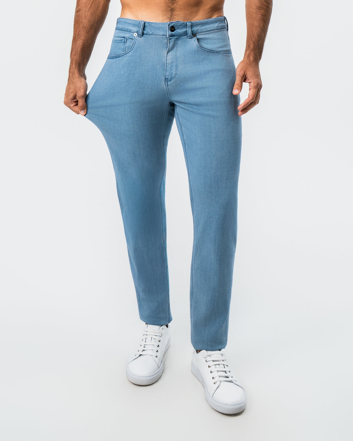State & Liberty Athletic Fit Stretch Jeans - Light Blue