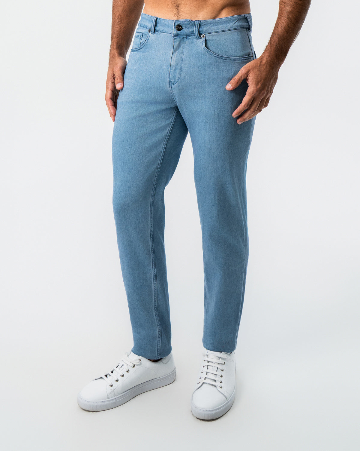 State & Liberty Athletic Fit Stretch Jeans - Light Blue