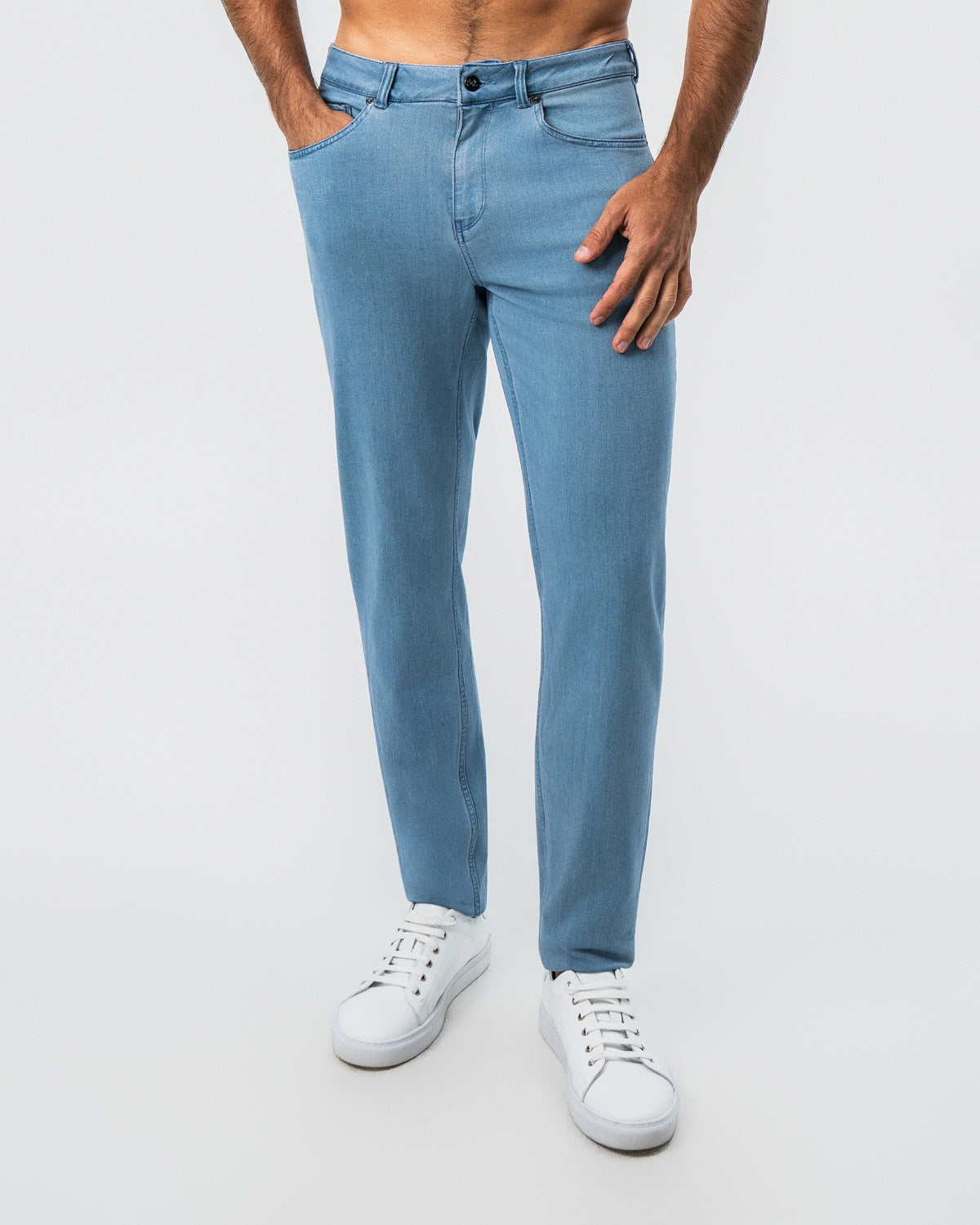 State & Liberty Athletic Fit Stretch Jeans - Light Blue