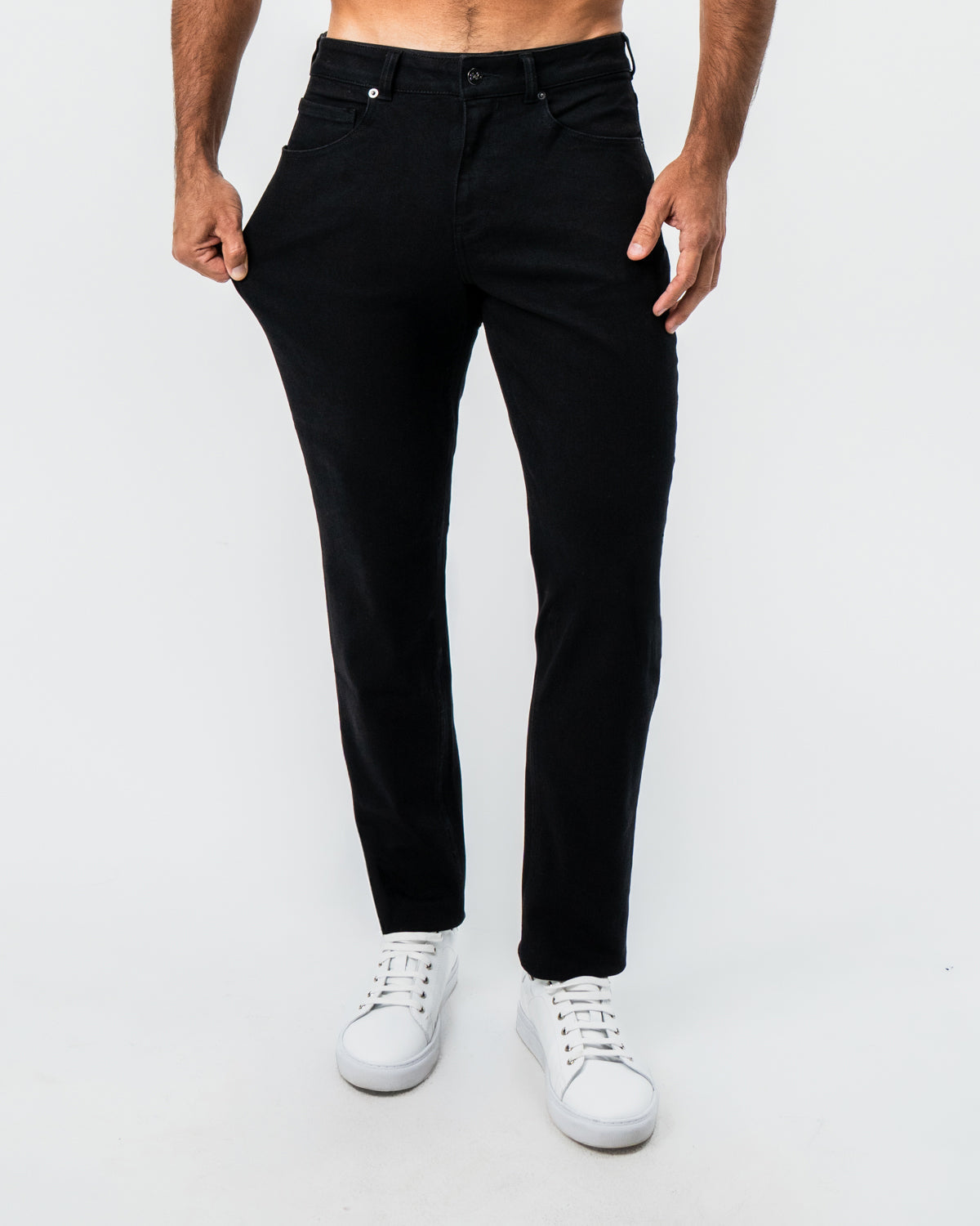 State & Liberty Athletic Fit Stretch Jeans - Black