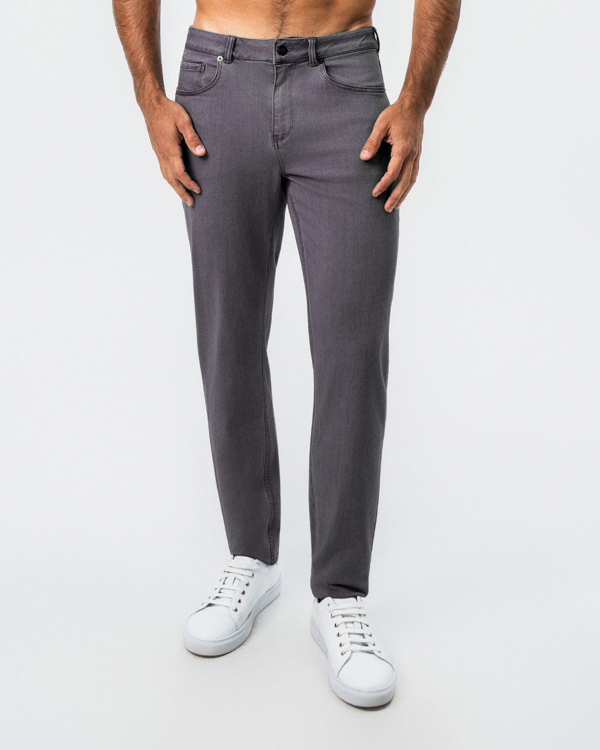 State & Liberty Athletic Fit Stretch Jeans - Slate Grey