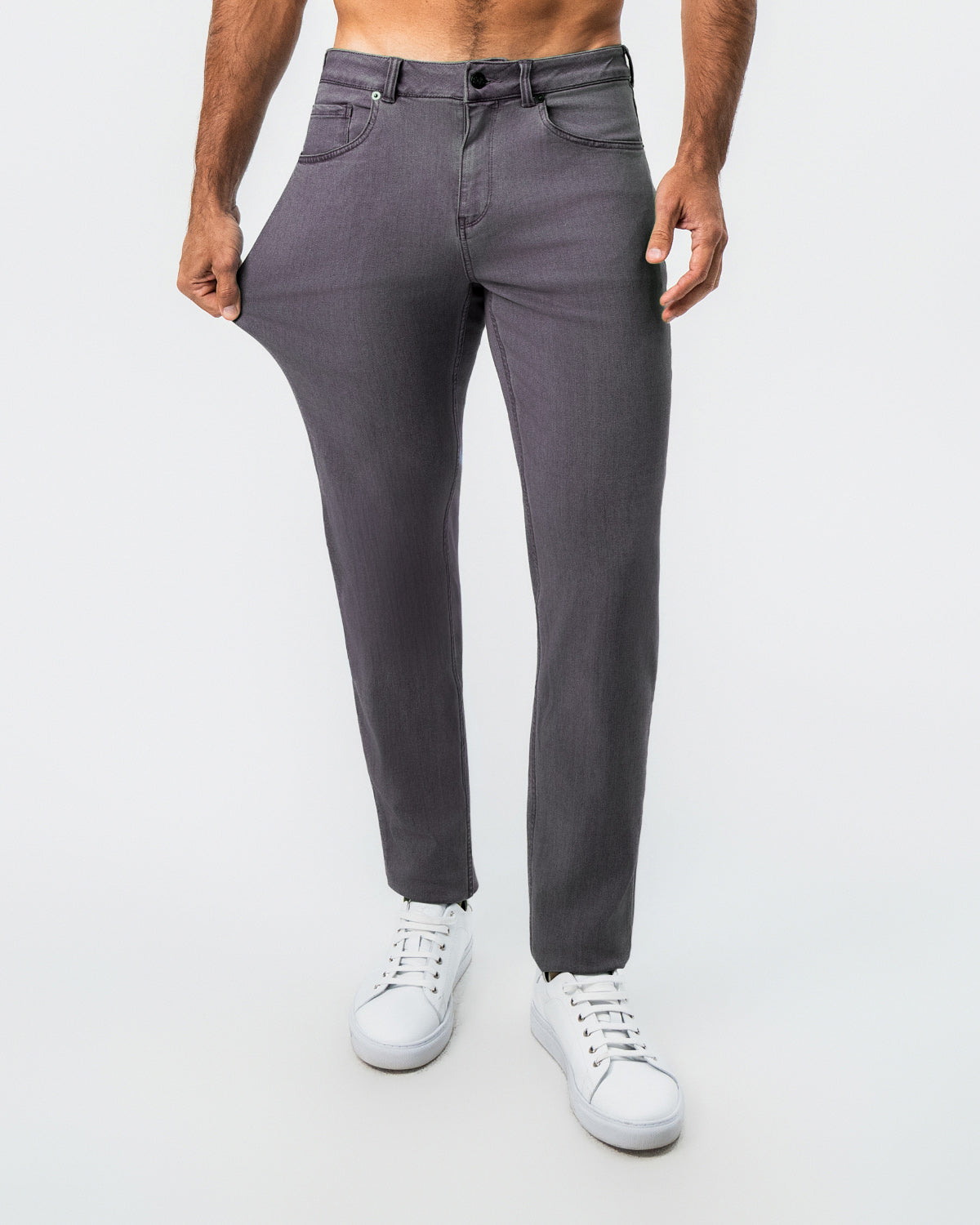 State & Liberty Athletic Fit Stretch Jeans - Slate Grey