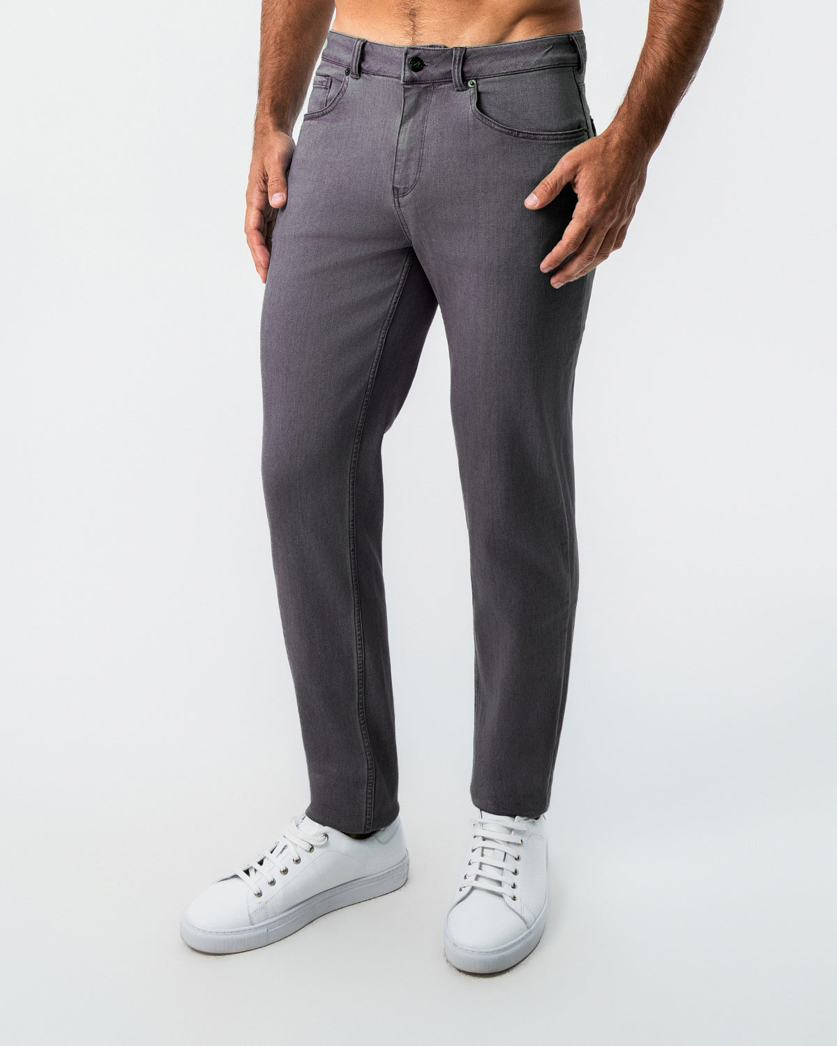 State & Liberty Athletic Fit Stretch Jeans - Slate Grey