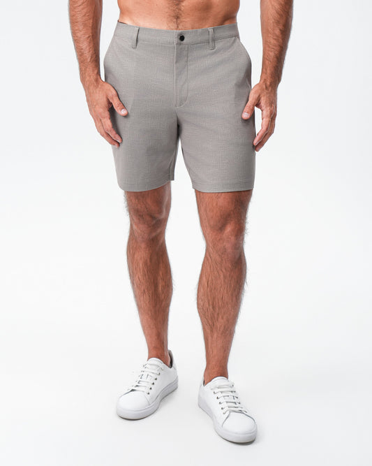 State & Liberty Brushed Athletic Fit Short - Stone Crosshatch