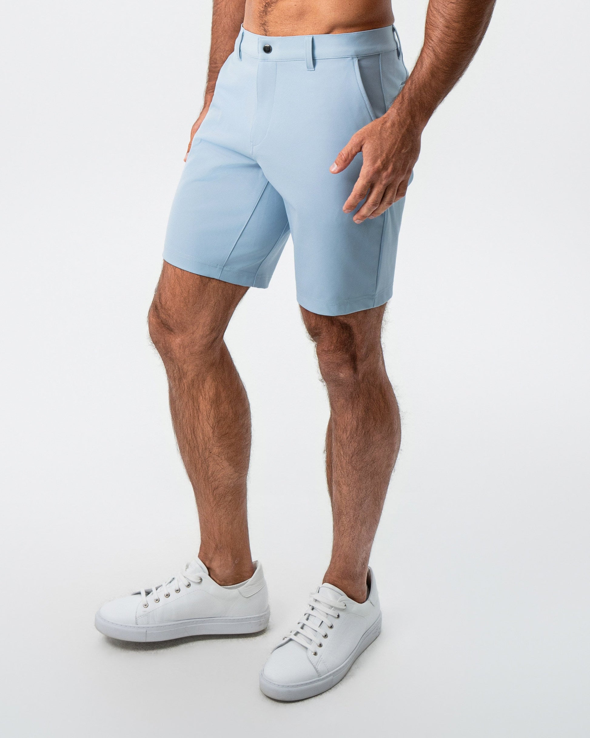 State & Liberty Athletic Fit Shorts - Light Blue