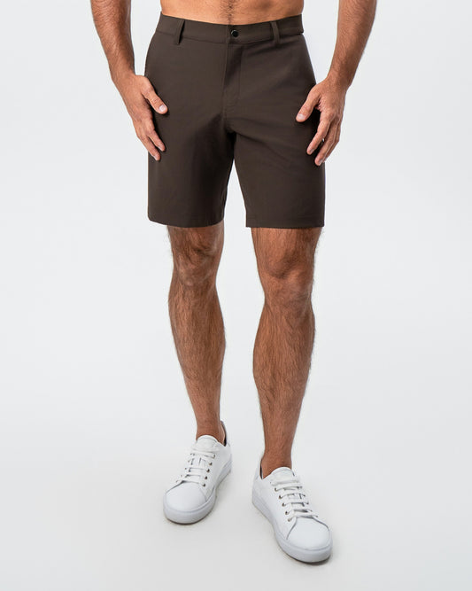State & Liberty Athletic Fit Shorts - Brown