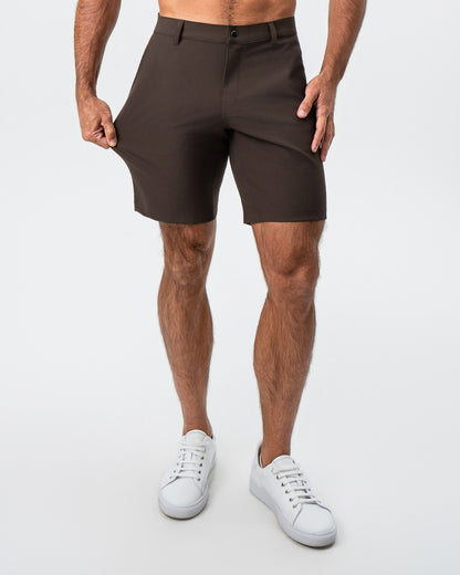 State & Liberty Athletic Fit Shorts - Brown