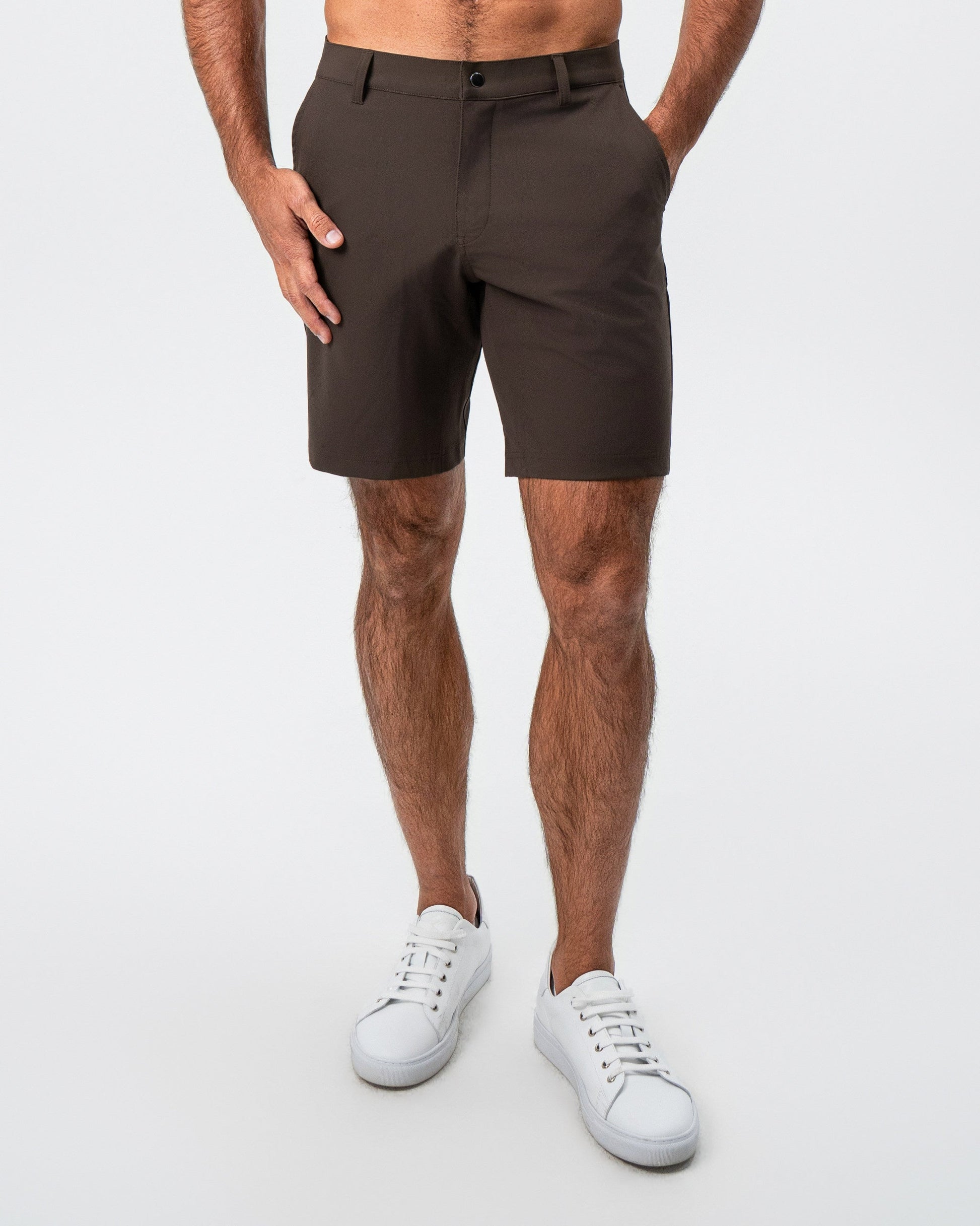 State & Liberty Athletic Fit Shorts - Brown