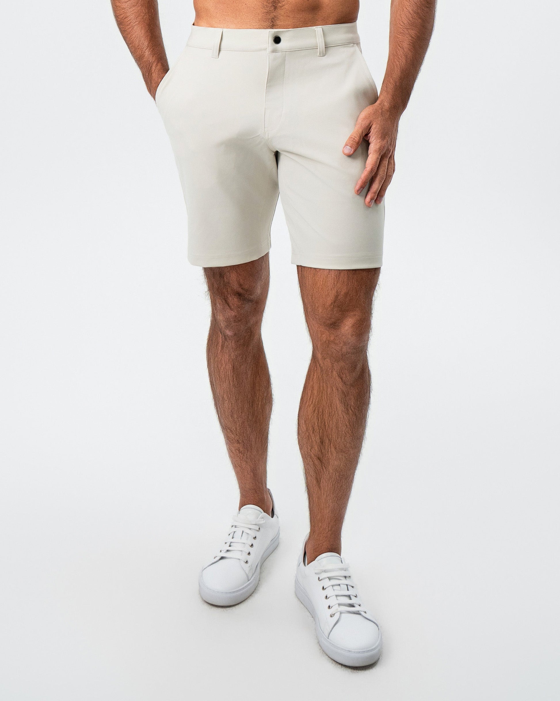 State & Liberty Athletic Fit Shorts - Light Khaki