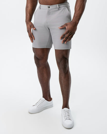 State & Liberty Athletic Fit Shorts - Light Grey