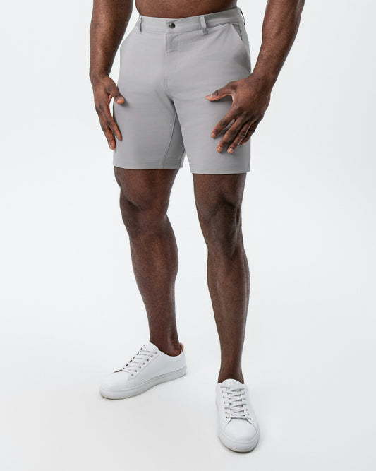 State & Liberty Athletic Fit Shorts - Light Grey