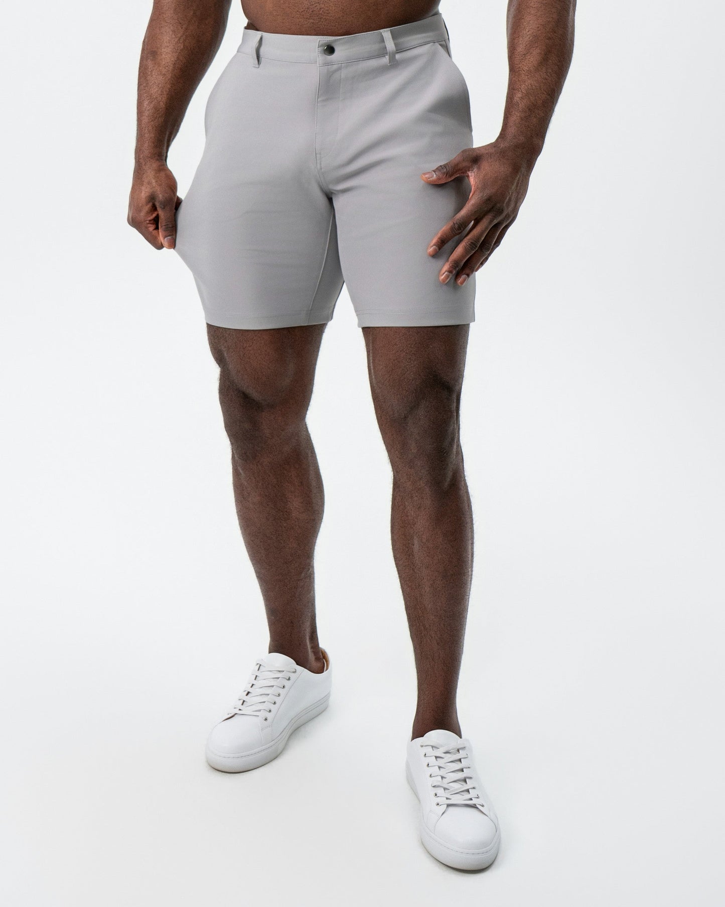 State & Liberty Athletic Fit Shorts - Light Grey