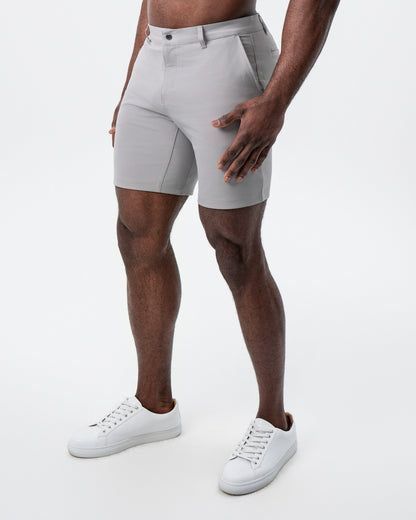 State & Liberty Athletic Fit Shorts - Light Grey